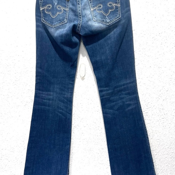 Express Blue Flare Wide Leg Jeans 4 - Picture 6 of 8
